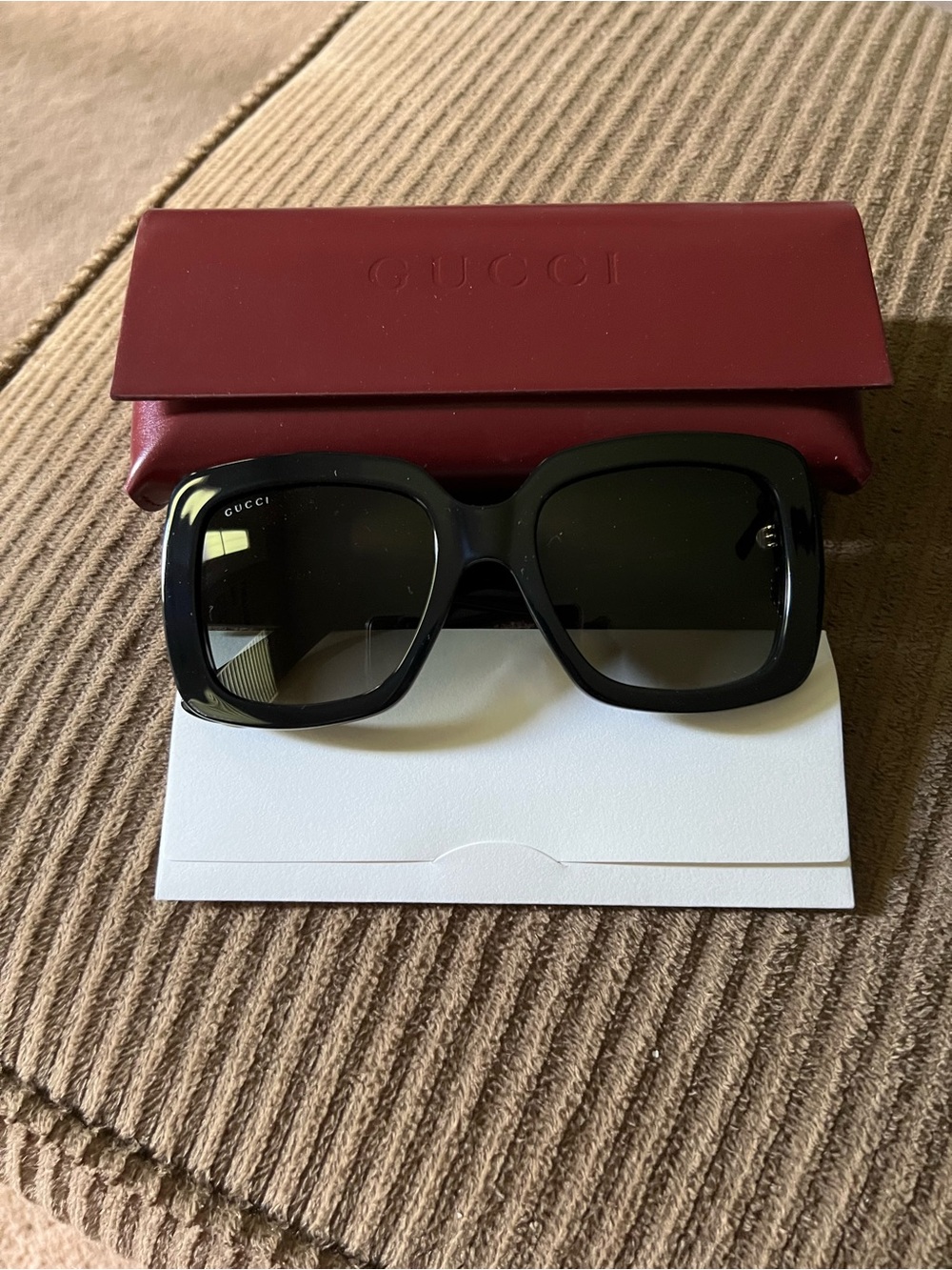 Gucci Gradient Grey Square Ladies Sunglasses GG0141SN 001 53 new - Picture 9 of 11